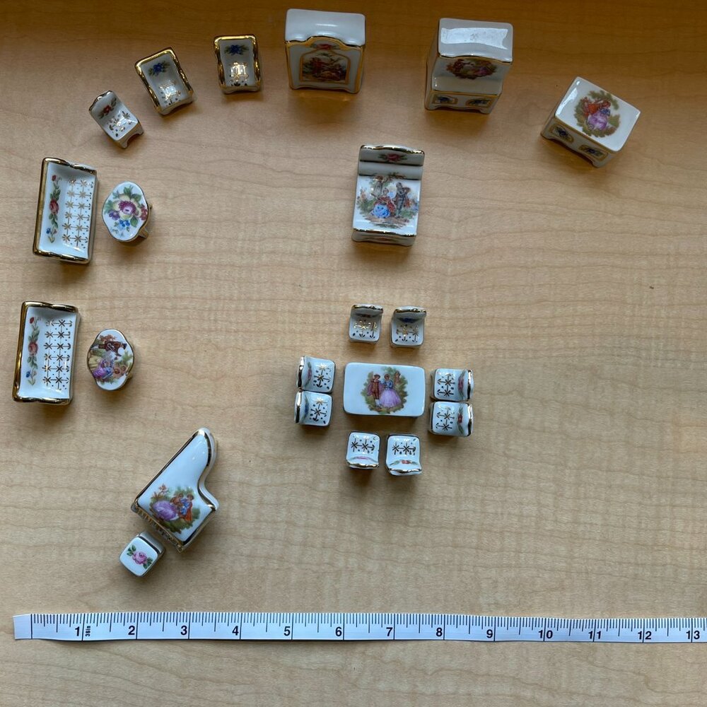 French limoges miniature dollhouse furniture